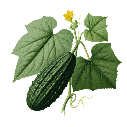 Concombre d'Arménie — aquarelle botanique
