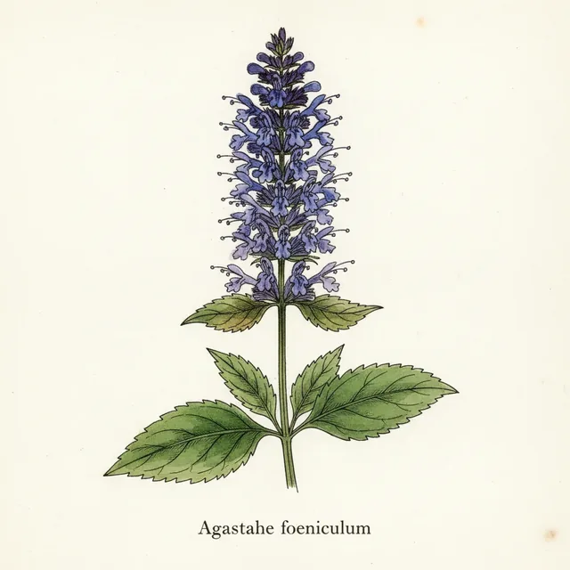 Agastache Anisee, illustration botanique