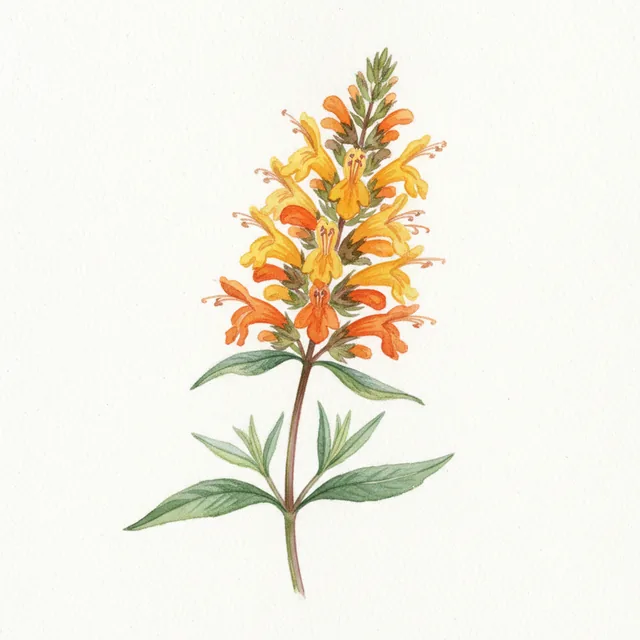 Agastache Doree Navajo Sunset, illustration botanique