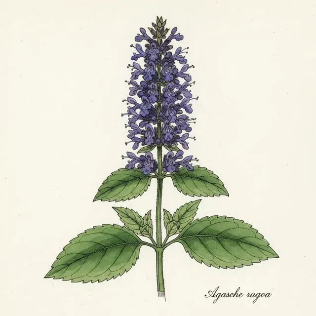Agastache Rugosa, illustration botanique