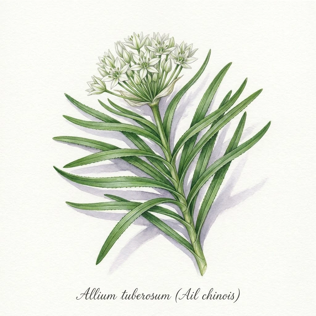 Poireau d'hiver Géant des Vennes , aquarelle botanique