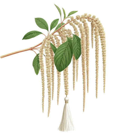 Aquarelle Amarante Queue De Renard Blanche