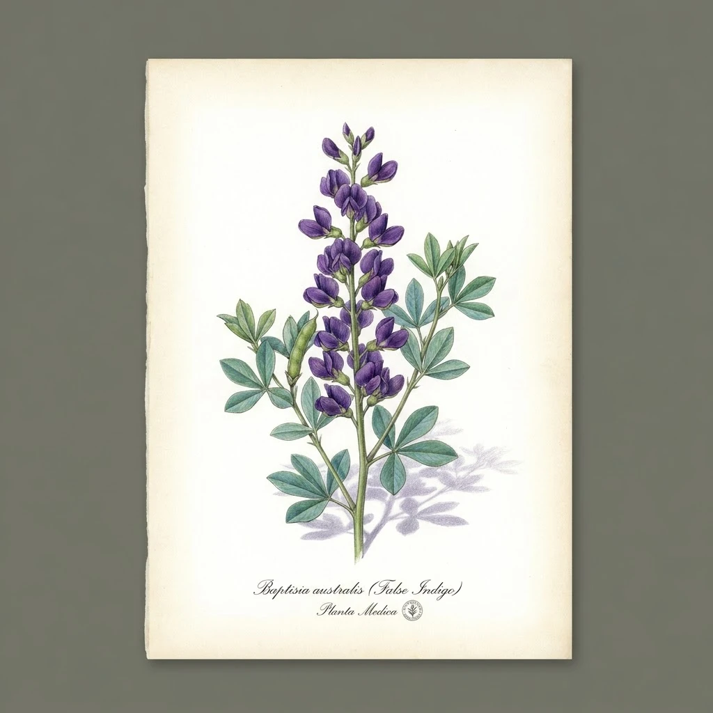 Baptisia australis , aquarelle botanique