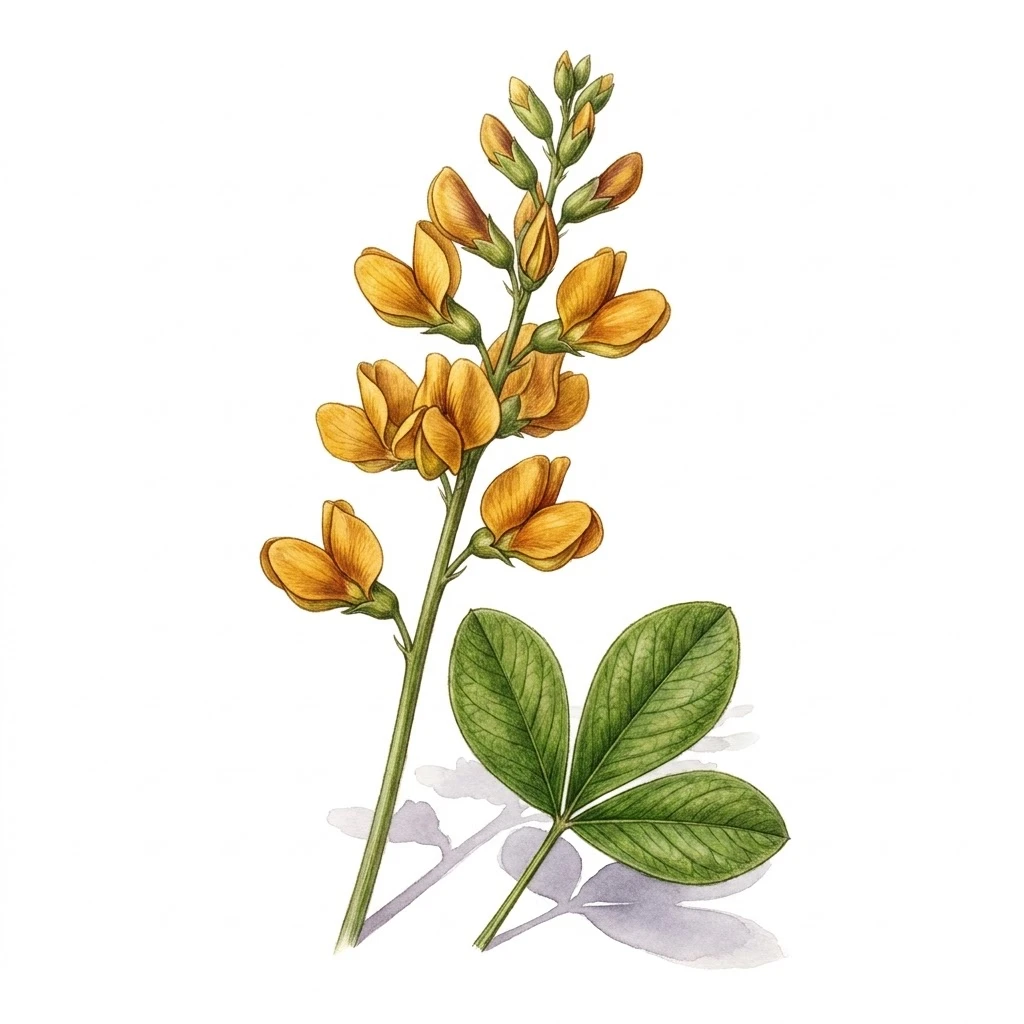 Baptisia tinctoria , aquarelle botanique