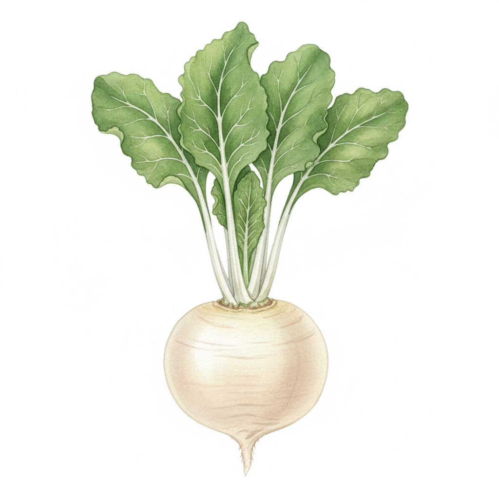 Aquarelle Betterave Blanche Albina Vereduna