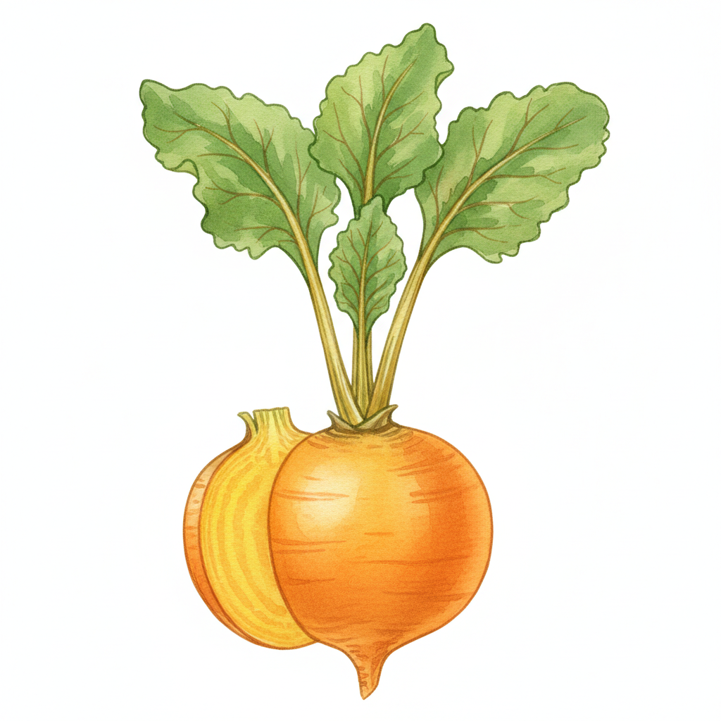 Aquarelle Betterave Jaune Golden