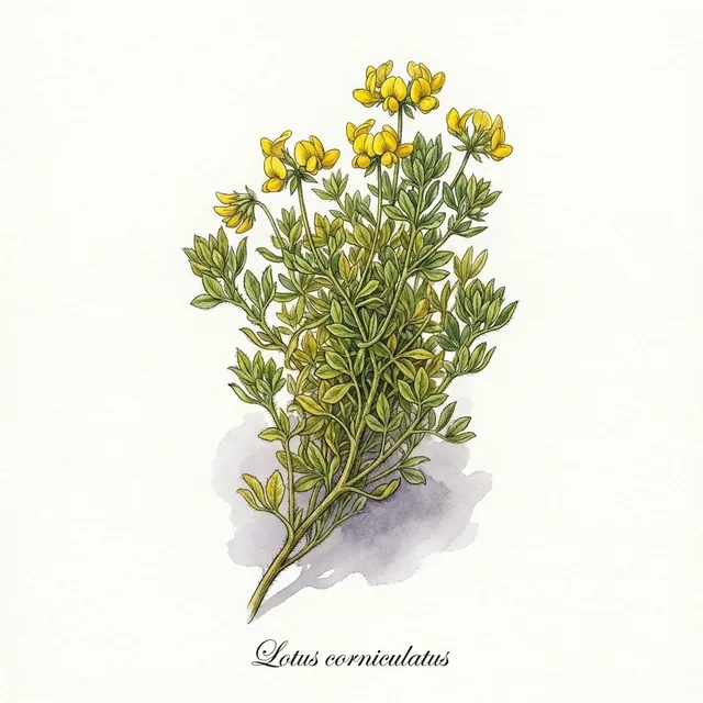 Birdsfoot trefoil Birdsfoot Trefoil, illustration botanique