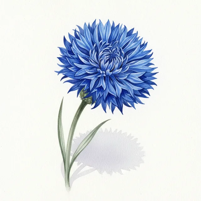 Bleuet Double Bleu Blue Boy, illustration botanique