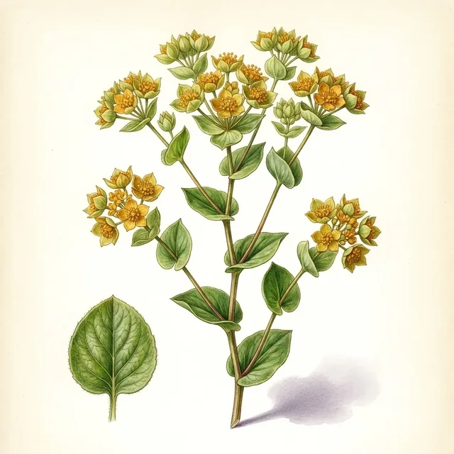 Bupleurum rotundifolium, illustration botanique