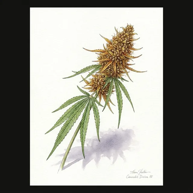 Cannabis Dioica 88, illustration botanique