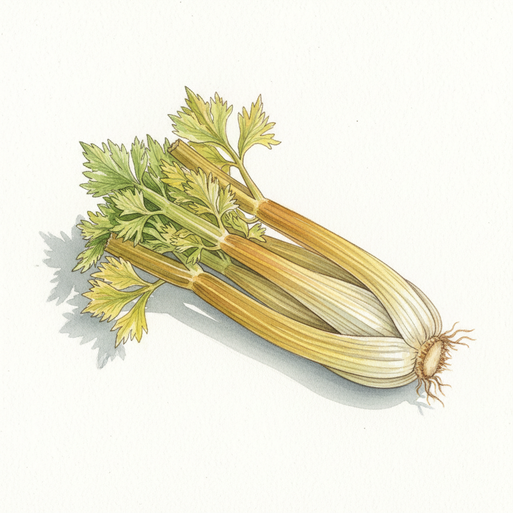 Aquarelle Celeri A Cotes Geant Dore Ameliore