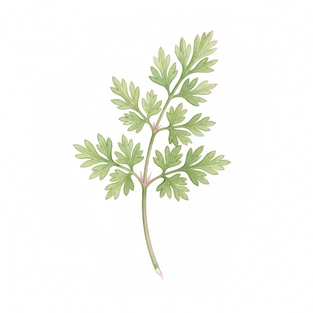 Cerfeuil Commun, illustration botanique
