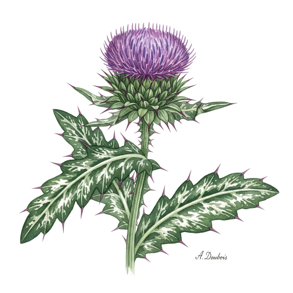 Aquarelle Chardon Marie