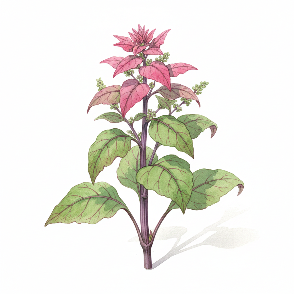 Aquarelle Chenopode Geant ou Epinard en Arbre