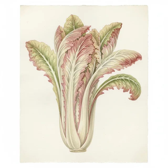 Chicoree Frisee Fine de Louviers, illustration botanique