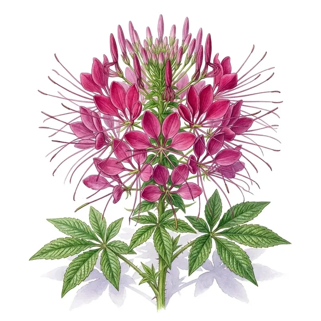 Cleome Variee, illustration botanique