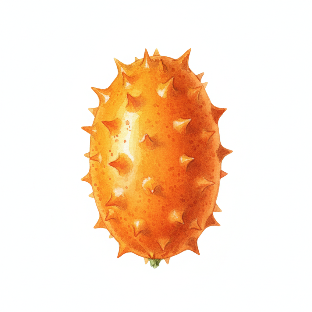 Aquarelle Concombre Africain Kiwano