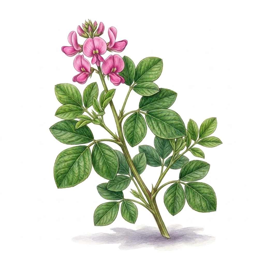 Desmodium canadense , aquarelle botanique