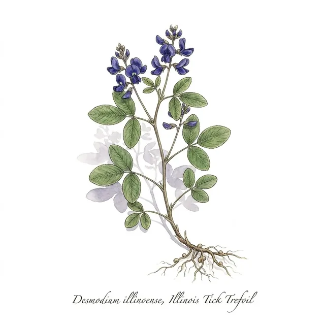 Desmodium Illinois Desmodie, illustration botanique