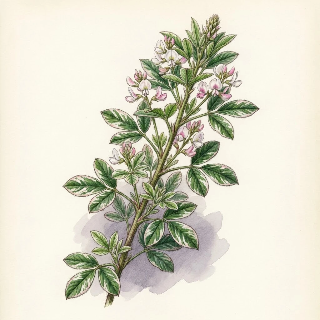 Desmodium sessilifolium , aquarelle botanique