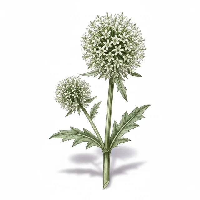 Echinops A Tete Ronde, illustration botanique