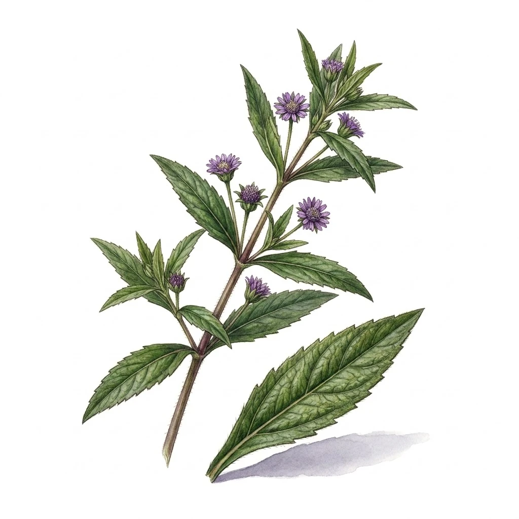 Eclipta prostrata , aquarelle botanique