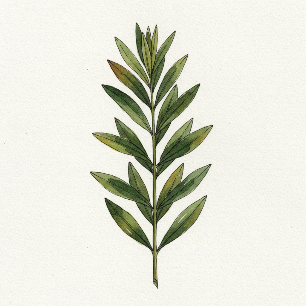 Aquarelle Estragon du Mexique