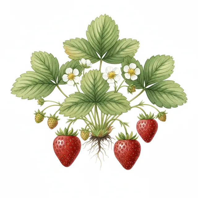 FRAISIER SENGA® 'Sengana' AB - MOTTE, illustration botanique