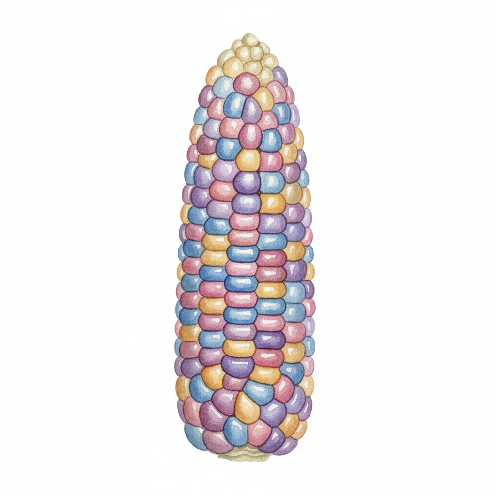 Maïs Pop Corn Glass Gem — aquarelle botanique