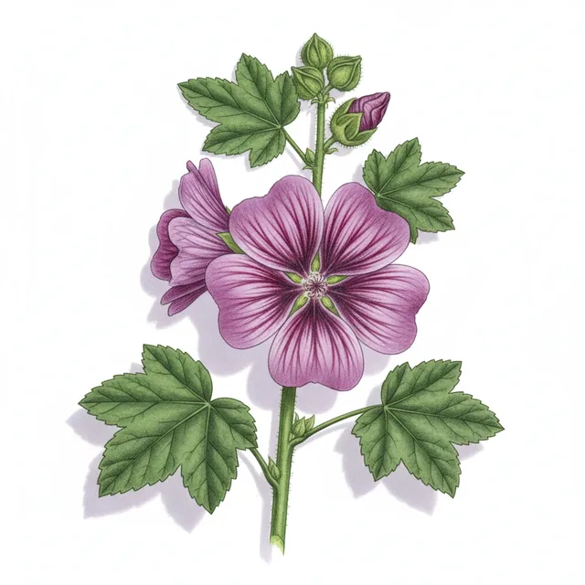 Mauve Mauritania, illustration botanique