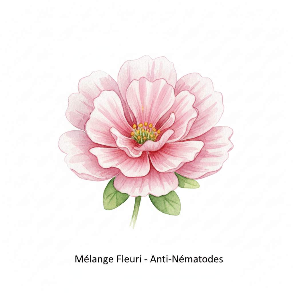 Mélange Fleuri - Anti-Nématodes nt — aquarelle botanique