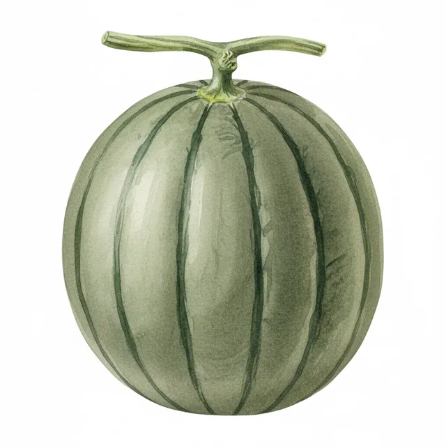 Melon Charentais, illustration botanique
