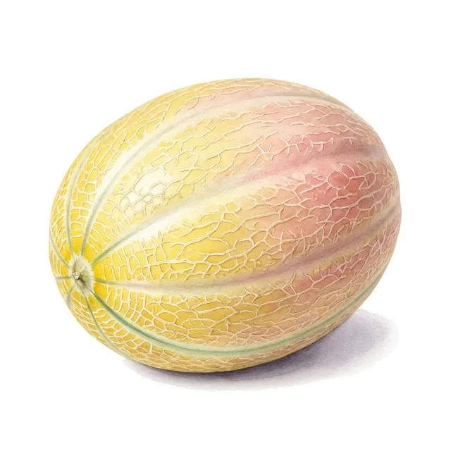 Melon Kazakh, illustration botanique