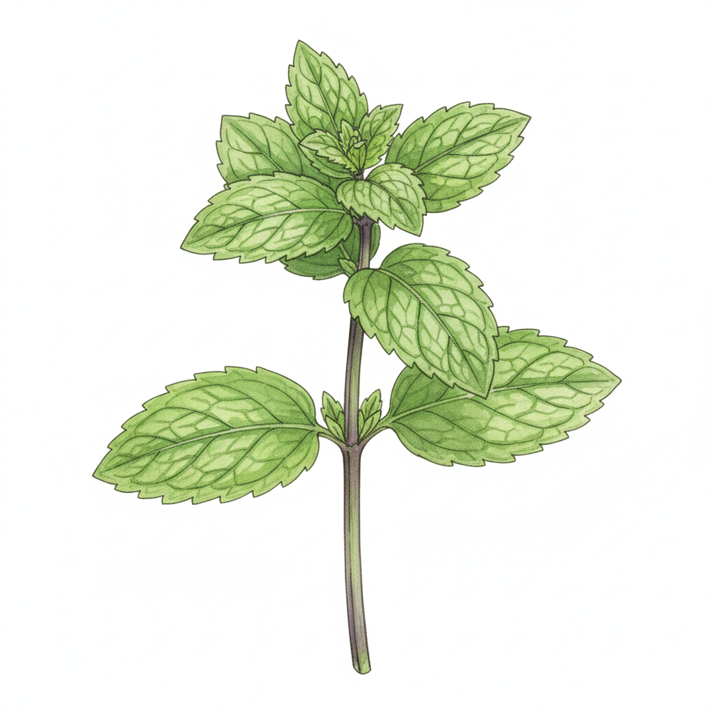 Aquarelle Menthe Glaciale des Montagnes