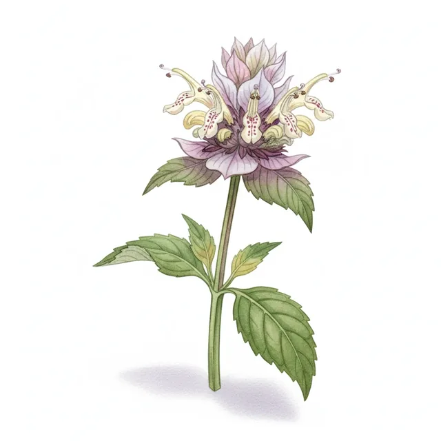 Monarde Ponctuee, illustration botanique