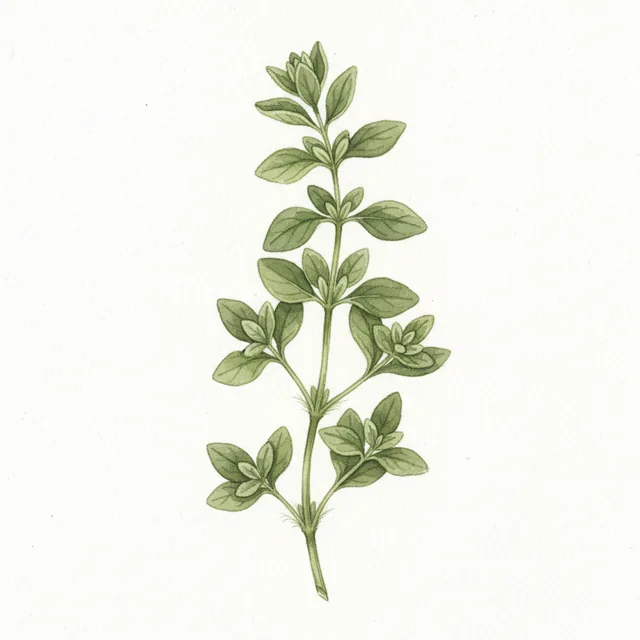 Origan Grec, illustration botanique