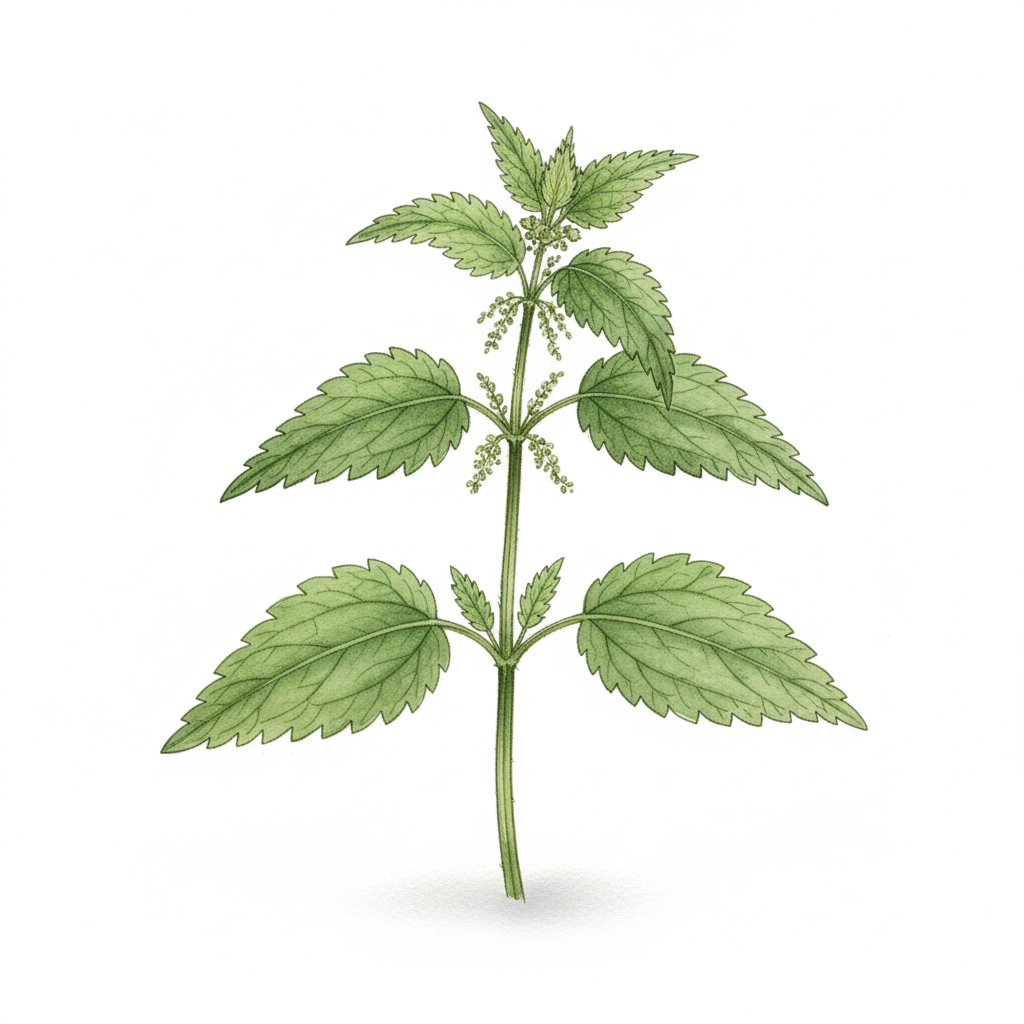 Ortie Dioïque — aquarelle botanique