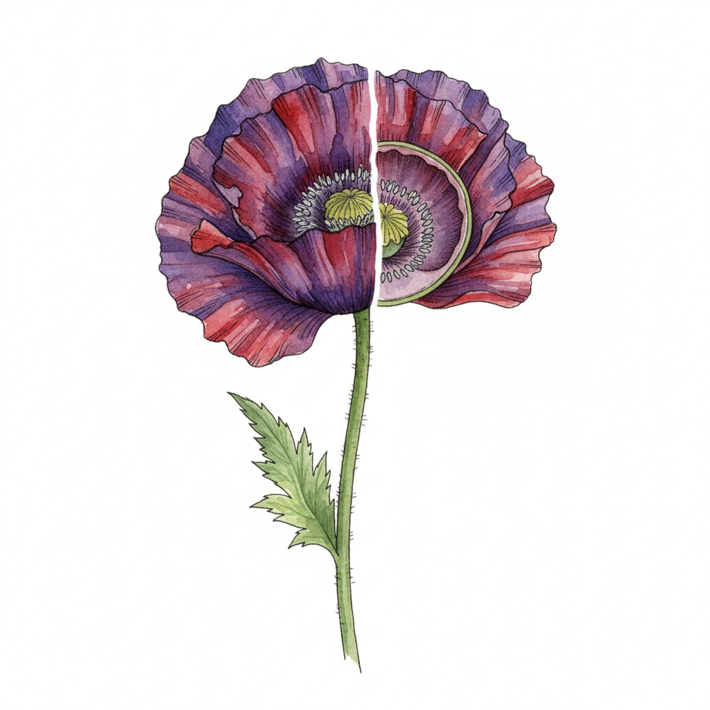 Aquarelle Pavot Drama Queen