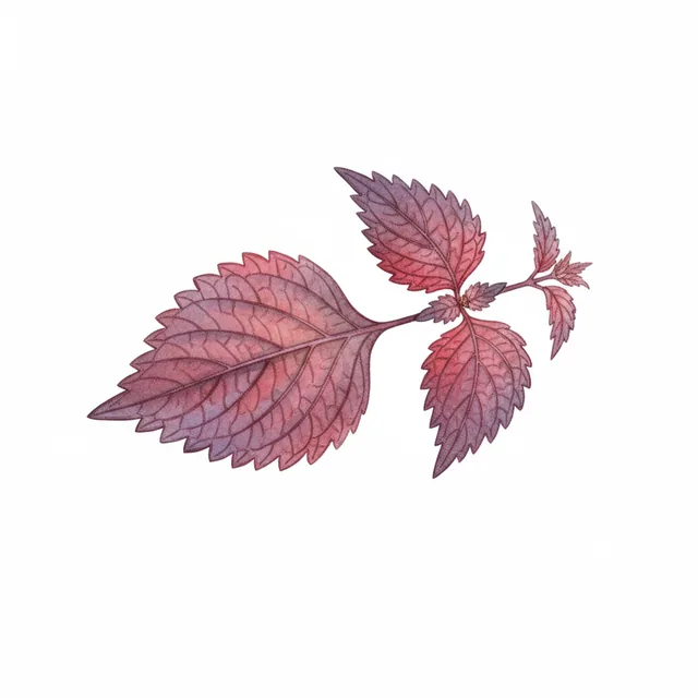 Perillas Japanese Red, illustration botanique
