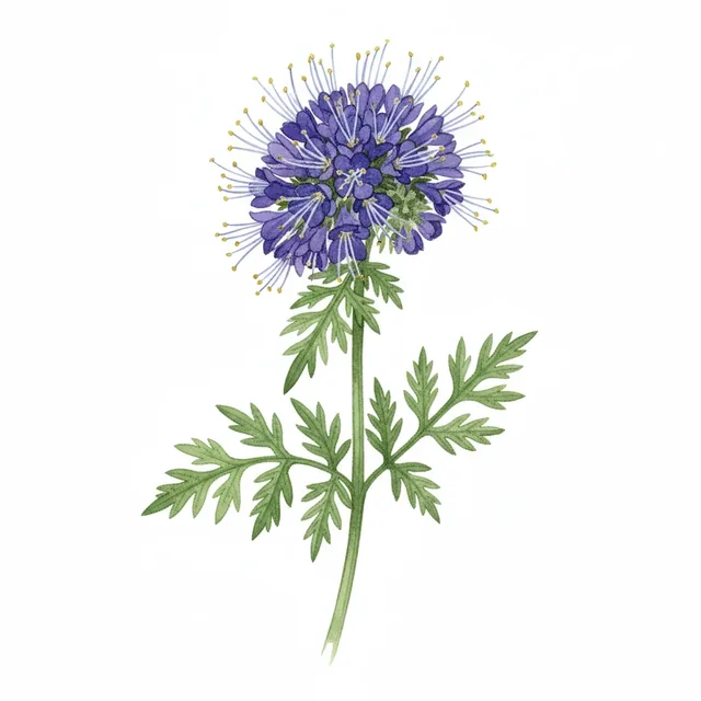 Phacélie, illustration botanique