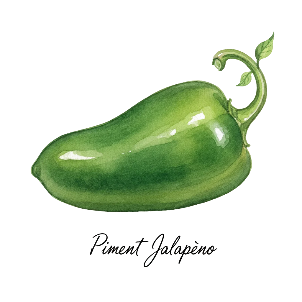 Piment Jalapeño — aquarelle botanique