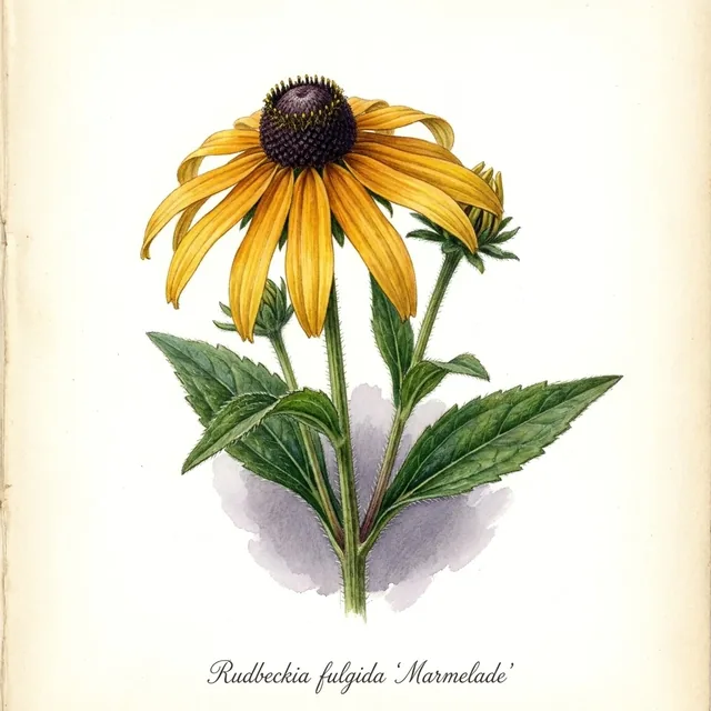 Rudbeckia Marmelade ab - Plant, illustration botanique