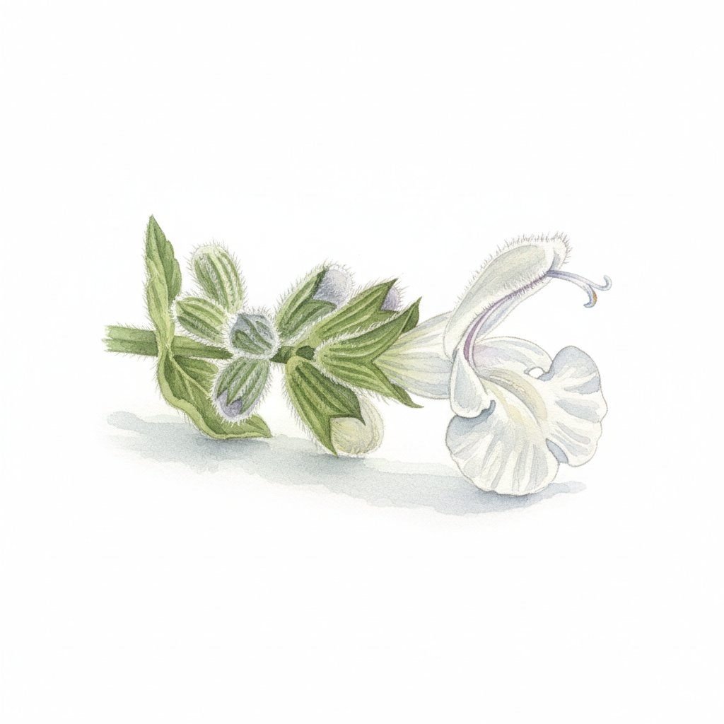 Sauge sclarée — aquarelle botanique