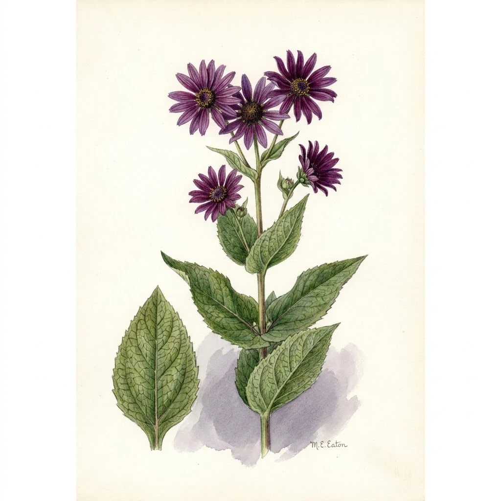 Silphium perfoliatum , aquarelle botanique