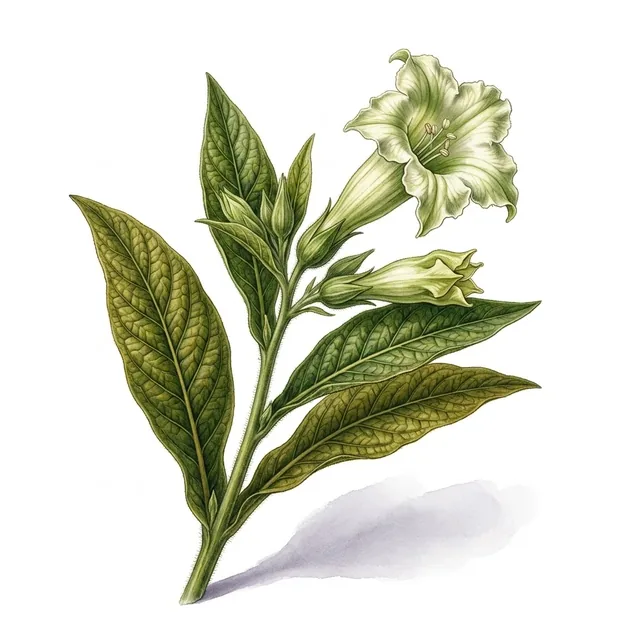 Tabac Gold Leaf Orinoco, illustration botanique