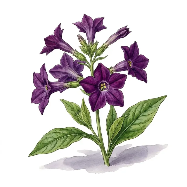 Tabac Purple Parfume, illustration botanique