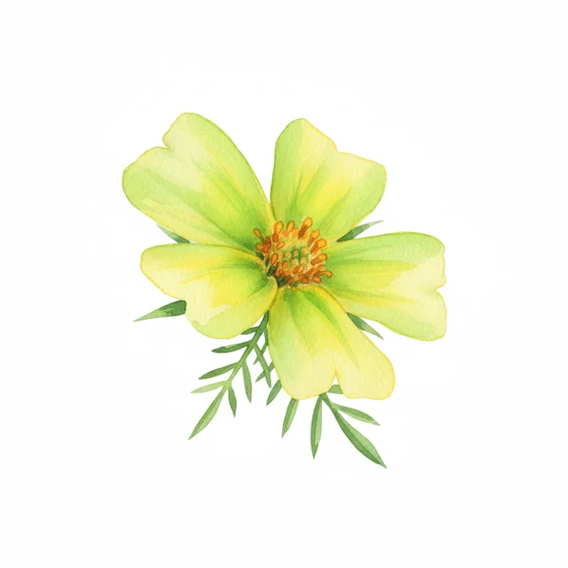 Tagete Citron Lemon Gem, illustration botanique