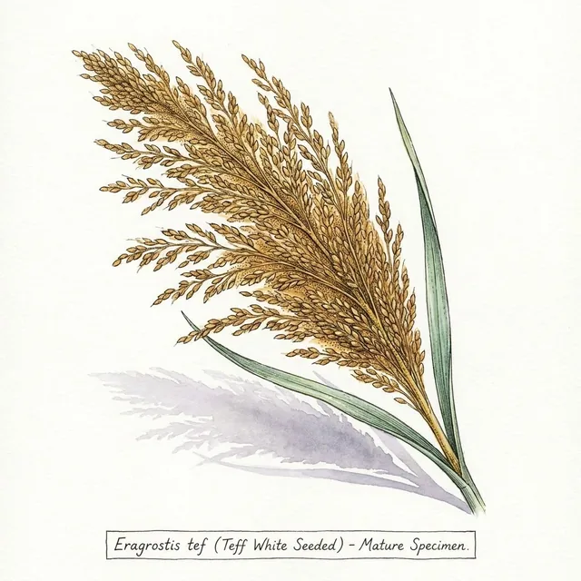 Teff White Seeded, illustration botanique