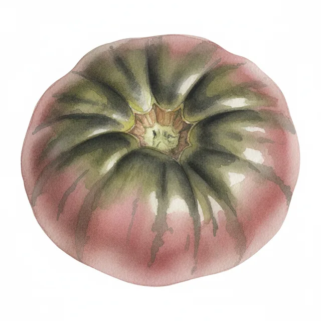 Tomate Coeur, illustration botanique