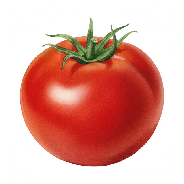Tomate Cotelee Italienne Fiorentino, illustration botanique